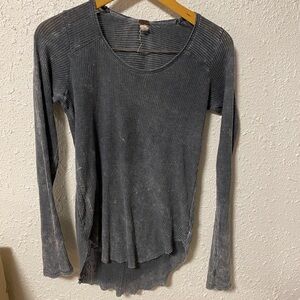 We The Free Charcoal Long Sleeve Top